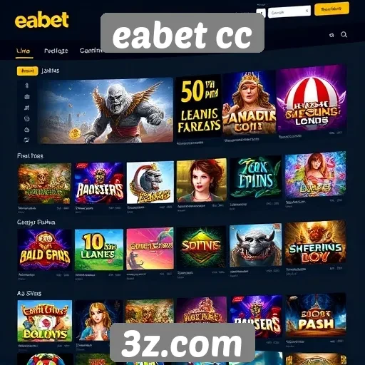 Variedade de jogos disponíveis no eabet cc